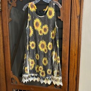 H&M Black and Yellow Floral Top